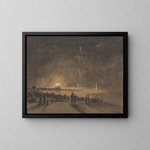 Un fuegos artificiales - John Wilson Carmichael — cuadro enmarcado en la pared