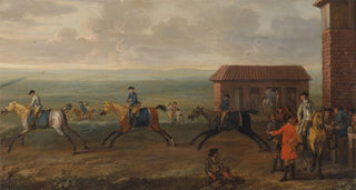 John Wootton - Lord Portmore Watching Racehorses at Exercise on Newmarket Heath.webp