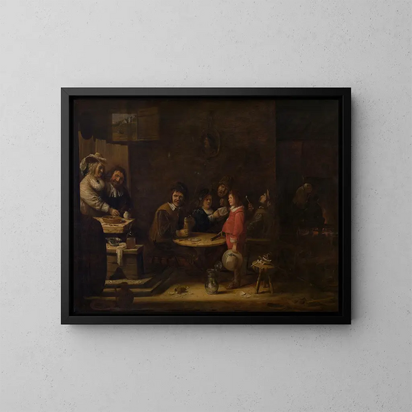 Cinq sens - Joos van Craesbeeck — framed artwork on a wall