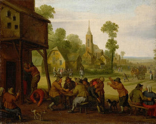 Joost Cornelisz Droochsloot - Farmers Carousing In Front Of An Inn.webp