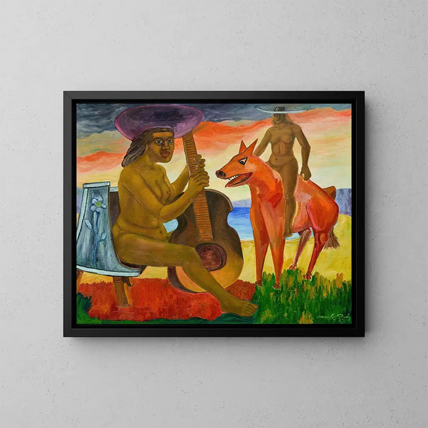Lady Godiva caribbean - José de Martín Simón — framed artwork on a wall