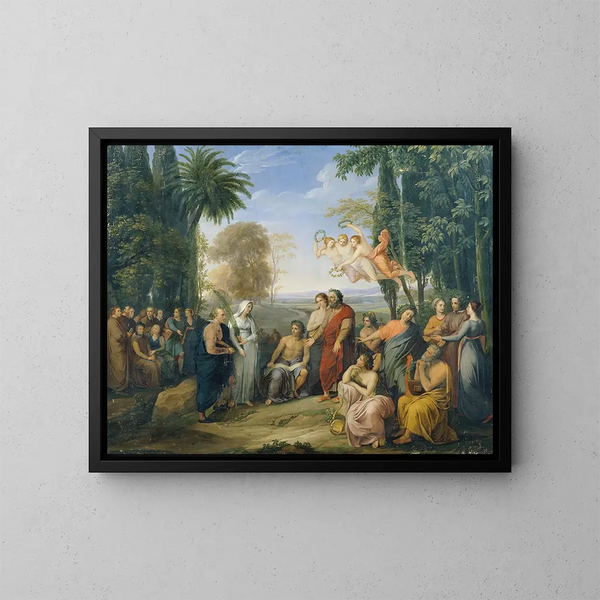Klopstock entre los poetas en el Élysée - Josef Abel — cuadro enmarcado en la pared