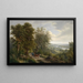 Danube Landscape with View of Nudorf - Josef Burgaritzky — framed artwork on a wall