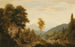 Winter landscape painting with decorative figures - Josef Burgaritzky — artwork view