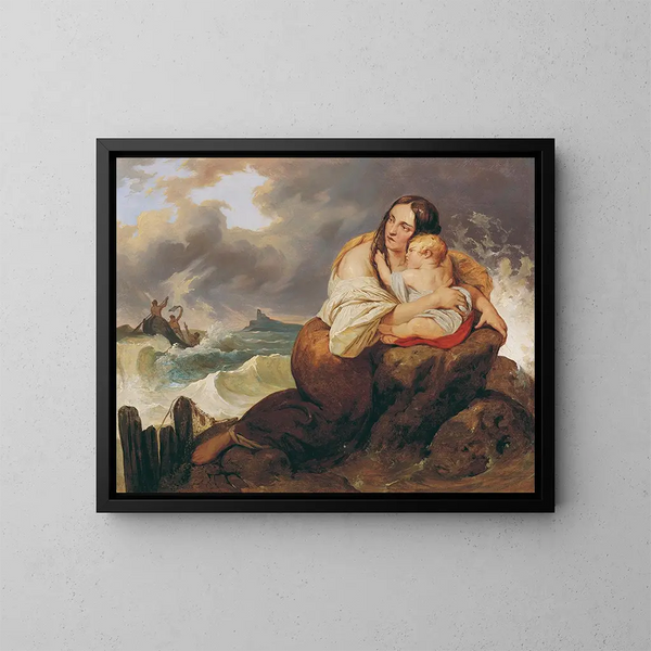 The Shipwrecked - Josef Danhauser — framed artwork on a wall