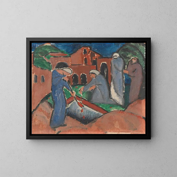 Enterrement - Josef Eberz — cuadro enmarcado en la pared