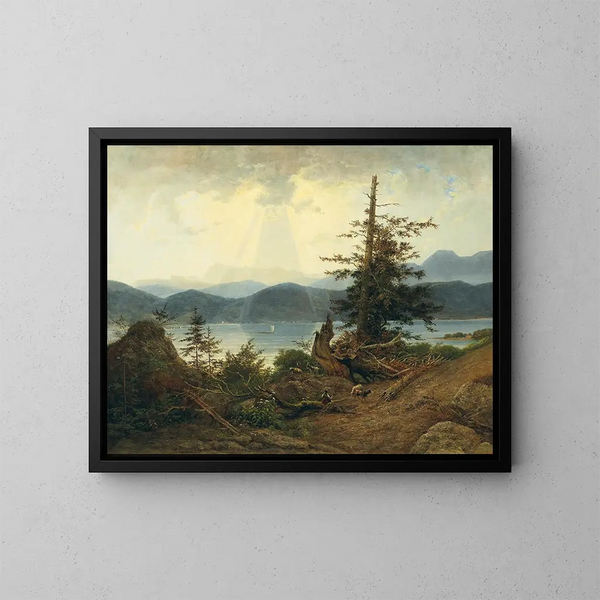 Escena en Attersee - Josef Feid — cuadro enmarcado en la pared