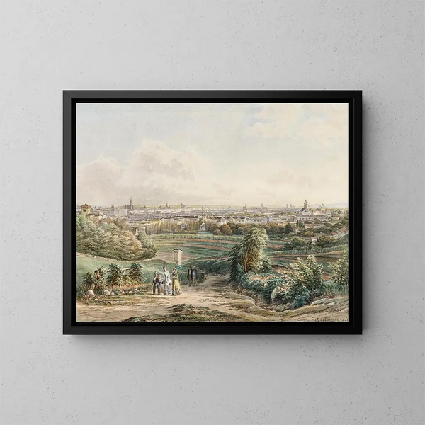 View of Vienna from Döbling - Josef Gerstmeyer — framed artwork on a wall