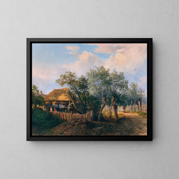Una idílica de pueblo - Josef Höger — cuadro enmarcado en la pared