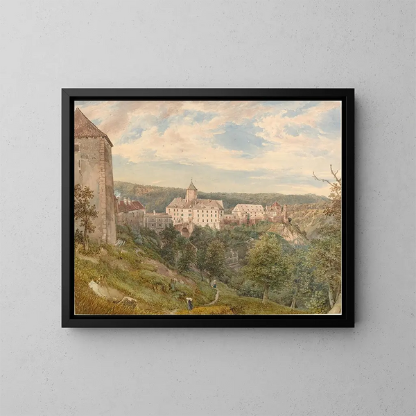 Castillo de Eichhorn al atardecer - Josef Höger — cuadro enmarcado en la pared