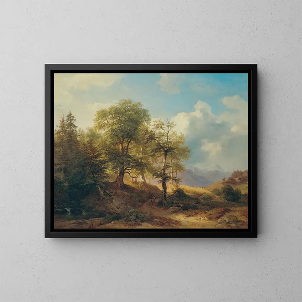 Paisaje de verano en alta montaña - Josef Höger — cuadro enmarcado en la pared