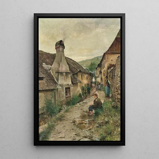 Josef Kinzel - A village road in Radelbach in the Wachau region.webp