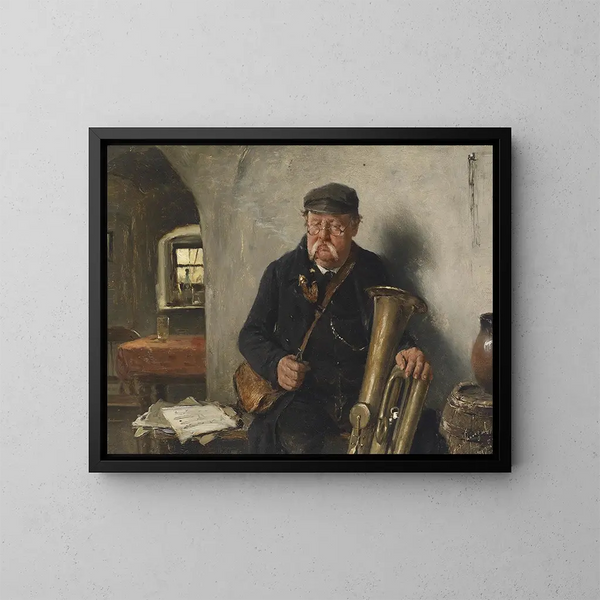 El jugador de tuba - Josef Kinzel — cuadro enmarcado en la pared