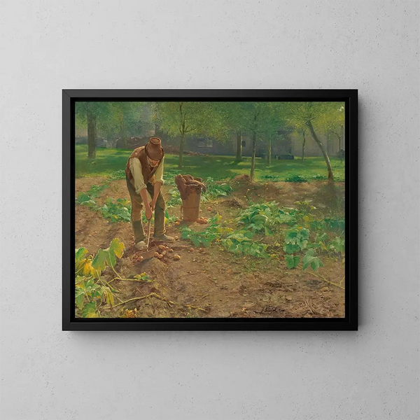 Cosecha de patatas - Josef Kinzel — cuadro enmarcado en la pared