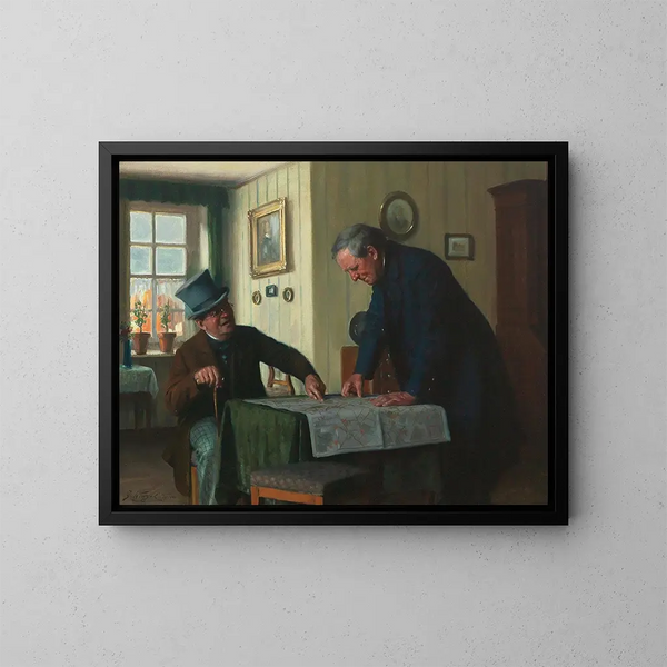 Reunión importante - Josef Kinzel — cuadro enmarcado en la pared