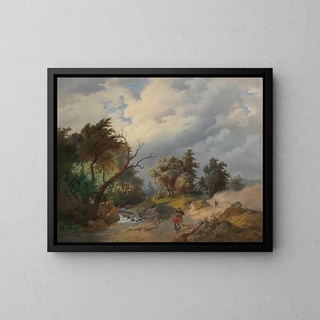 Josef Kriehuber - Landschaft bei aufziehendem Unwetter.webp