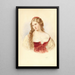 Retrato de una niña con cabello largo y rubio - Josef Kriehuber — cuadro enmarcado en la pared