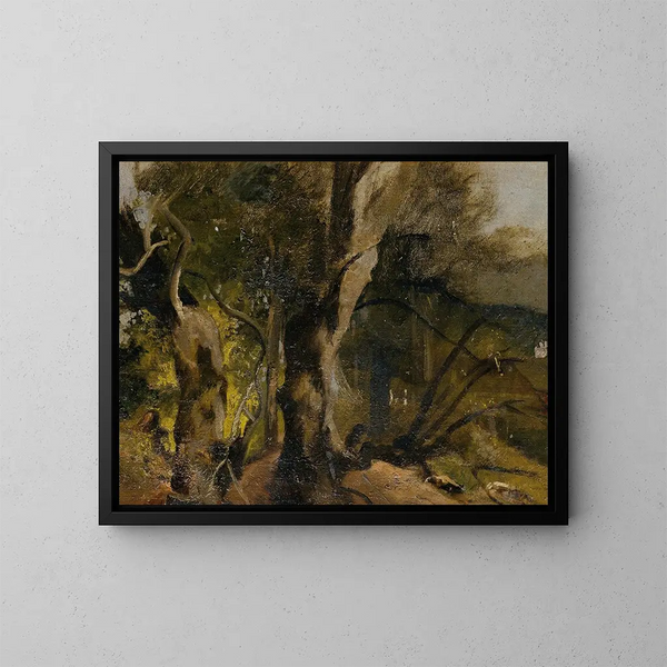 Estudio de bosque - Josef Navrátil — cuadro enmarcado en la pared