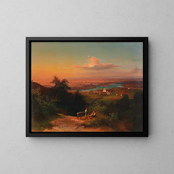 Vista de Nussdorf - Josef Schwemminger — cuadro enmarcado en la pared