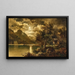 Night by moonlight at the edge of the lake - Josef Thoma — framed artwork on a wall