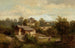 Alpine landscape painting with peasants - Josef Thoma — artwork view