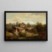 Alpine landscape painting with peasants - Josef Thoma — framed artwork on a wall