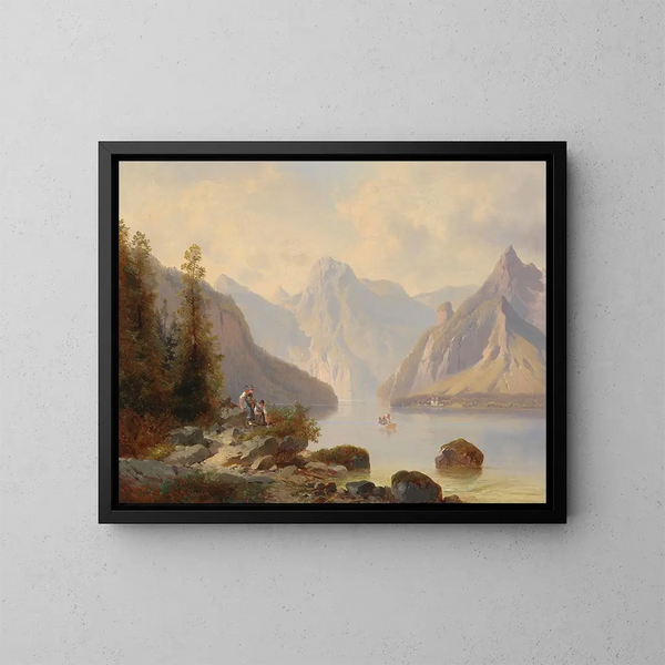 Vista del lago Königsee - Josef Thoma — cuadro enmarcado en la pared