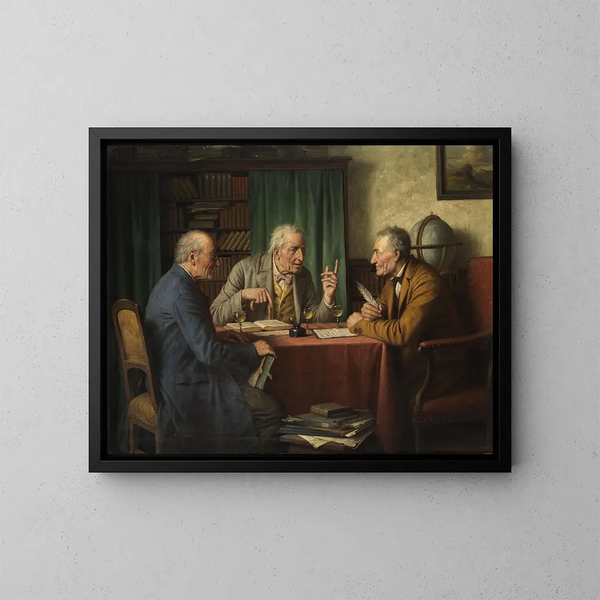 The conversation of scholars - Josef Wagner-Höhenberg — framed artwork on a wall