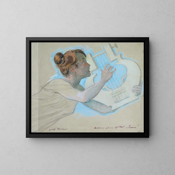 Estudio para la imagen Hadas - Josef Wawra — cuadro enmarcado en la pared