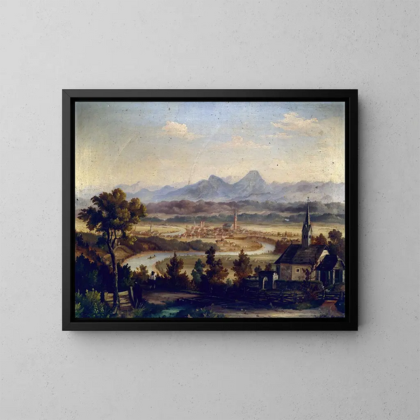 Vista de Villach - Josef Willroider — cuadro enmarcado en la pared