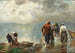 Pescadores tirando de las redes en el lago Chiemsee - Josef Wopfner — vista de la obra