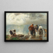 Pescadores tirando de las redes en el lago Chiemsee - Josef Wopfner — cuadro enmarcado en la pared