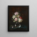 Bouquet de flores en un jarrón de cristal que refleja la ventana del taller del artista - Joseph Eugène Gilbault — cuadro enmarcado en la pared