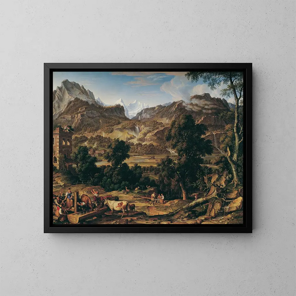 L'Oberland bernois - Joseph Anton Koch — cuadro enmarcado en la pared