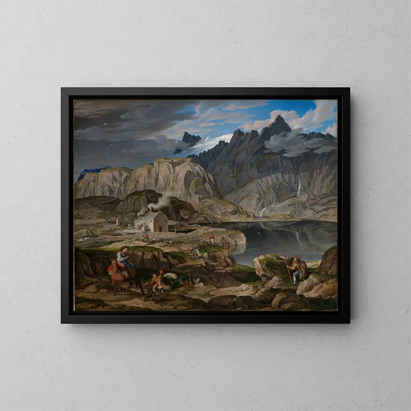 L'hospice du col du Grimsel - Joseph Anton Koch — cuadro enmarcado en la pared
