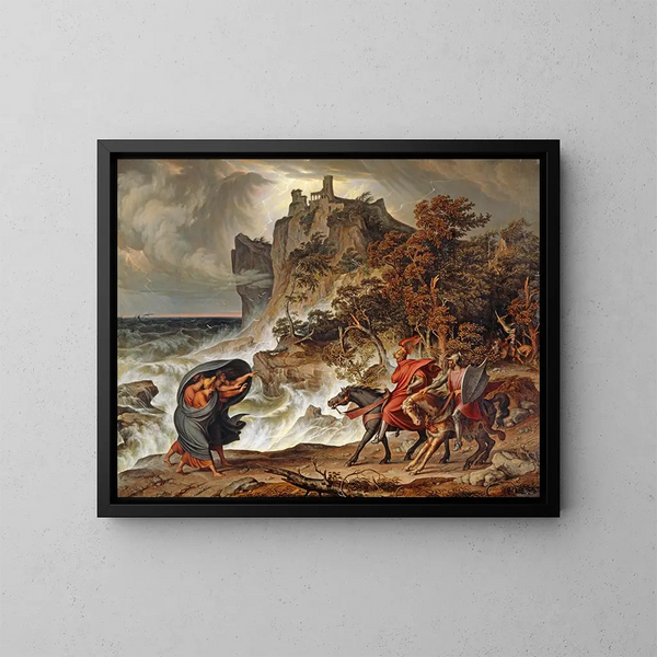 Macbeth y las brujas - Joseph Anton Koch — cuadro enmarcado en la pared