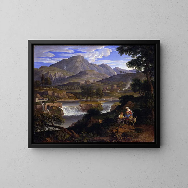 de Cascadas en Subiaco - Joseph Anton Koch — cuadro enmarcado en la pared