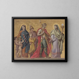 Joseph Blanc - La Foi entrainant Clovis suivi de la reine et de ses enfants puis de divers saints et guerriers.webp