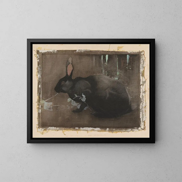 Un conejo negro - Joseph Crawhall — cuadro enmarcado en la pared
