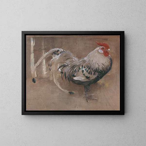 El gallo con lentejuelas - Joseph Crawhall — cuadro enmarcado en la pared