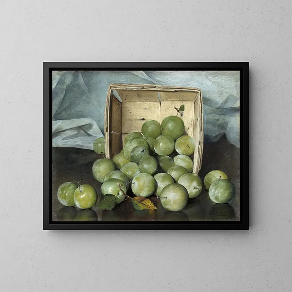 Ciruelas verdes - Joseph Decker — cuadro enmarcado en la pared