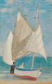 Un barco de pesca - Joseph Edward Southall — vista de la obra