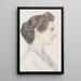 Retrato de una dama de perfil - Joseph Edward Southall — cuadro enmarcado en la pared