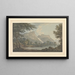 Waterfall of Lodore cottage in the distance - Joseph Farington — framed artwork on a wall