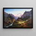 Idilio en la pradera con vista al glaciar Dachstein - Joseph Heicke — cuadro enmarcado en la pared