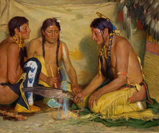 Joseph Henry Sharp - Making Sweet Grass Medicine Blackfoot Ceremony.webp