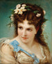 Retrato de una niña con flores en el cabello - Joseph Hippolyte Aussandon — vista de la obra