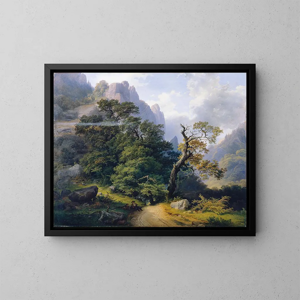 Paisaje de montaña - Joseph Holzer — cuadro enmarcado en la pared