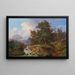 Mountain Landscape Painting with Hikers - Joseph Jonas — framed artwork on a wall