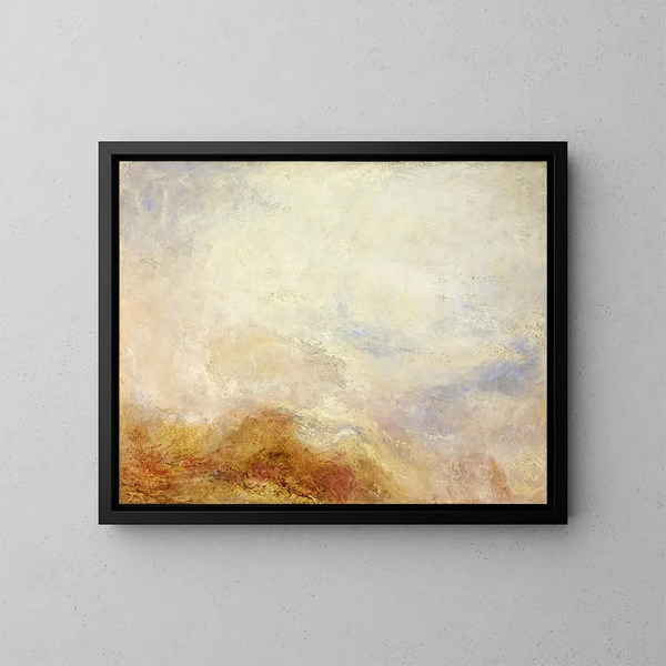 a mountain scene in the Aosta Valley - Joseph Mallord William Turner — framed artwork on a wall